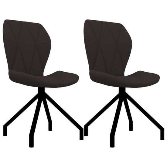 2 x Chaises de salle à manger Professionnel - Chaise de cuisine Chaise Scandinave - Marron Similicuir &2768