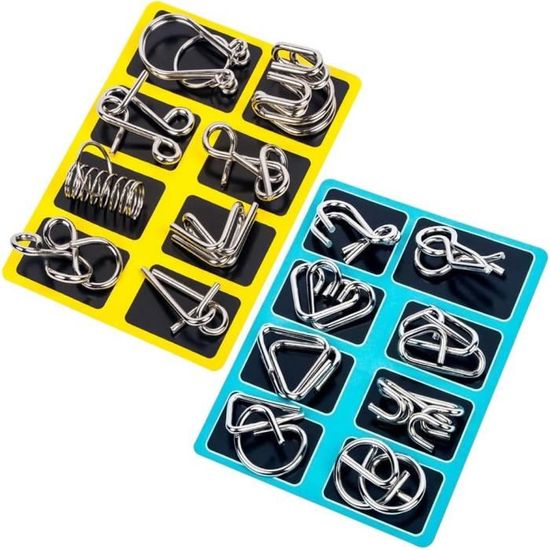 Casse-Tête Métallique Lot De 9 Pièces - Jeux De Patience Et Puzzle En Métal Pour Adultes Et Enfants