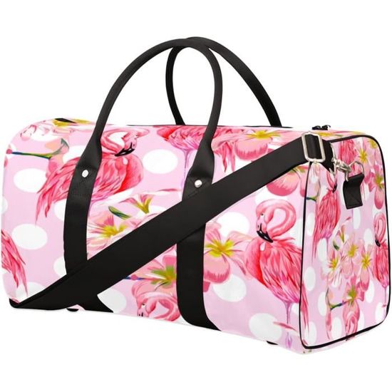 Sac De Sport MoonWorks – Flamant Rose 'les Rêves Sont à Chasser', Noir/blanc