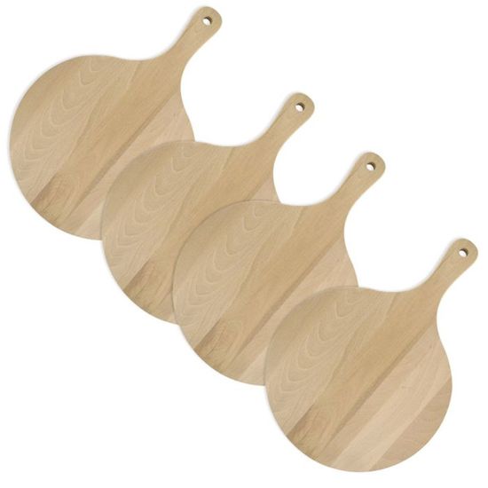 TIDITA Lot De 4 Planches à Charcuterie Extra Larges De 91,4 Cm Avec Couteau à Fromage – Plateau De Service En Bois D'acacia Avec Poignées, Longue Planche à Charcuterie, Grandes Planches à