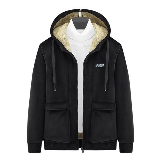 Dasongff Sweat Longue Homme Zippé à Capuche - Veste Polaire Gothique Couleur Unie Automne Hiver
