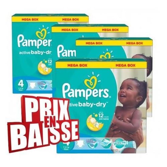 494 Couches Pampers Active Baby Dry taille 4