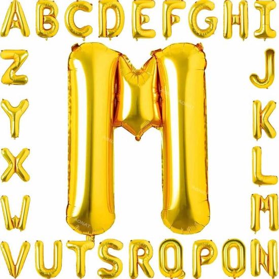 Ballon En Aluminium - Lettres Ballon Feuille Gonflable Pour Votre Célébration D' Anniversaire Ou Pour Votre Mariage D'hélium Lettre Gold,16 Inch