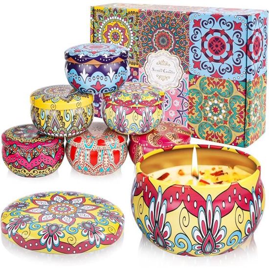 UCAMP Coffret 18 Bougies Parfumées Cire De Soja - Cadeau Aromathérapie Fête Des Mères Noël