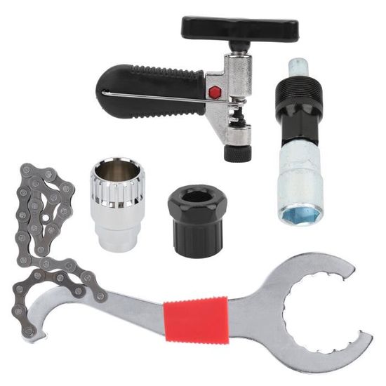 Kits d'outils de réparation de vélo avec extracteur de manivelle, extracteur de pédalier, coupe-chaîne, clé à chaîne de vélo et kits d'outils de volant d'inertie pour VTT et vélos de route