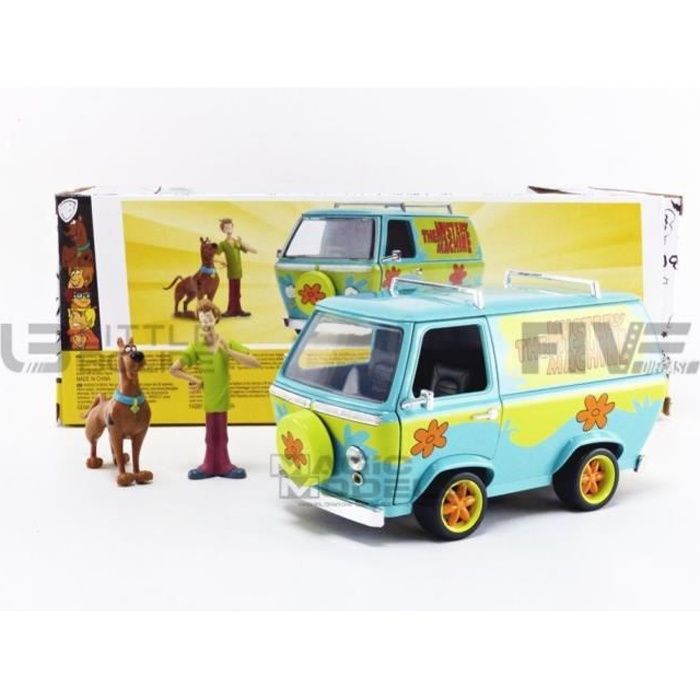 Voiture Miniature de Collection - JADA TOYS 1/24 - MISTERY MACHINE Scooby Doo - With Shaggy and Scooby figures - Green / Yellow -