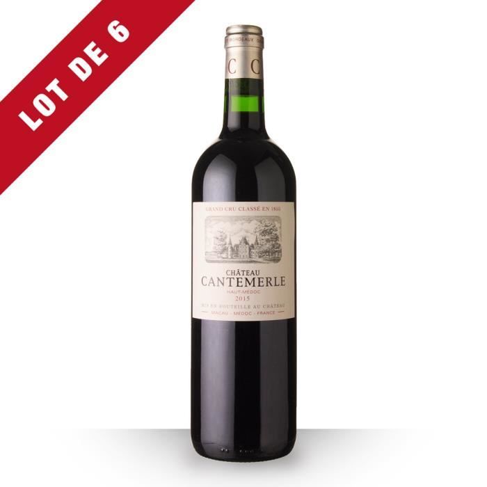 Lot de 6 - Château Cantemerle 2015 AOC Haut-Médoc - 6x75cl - Vin Rouge