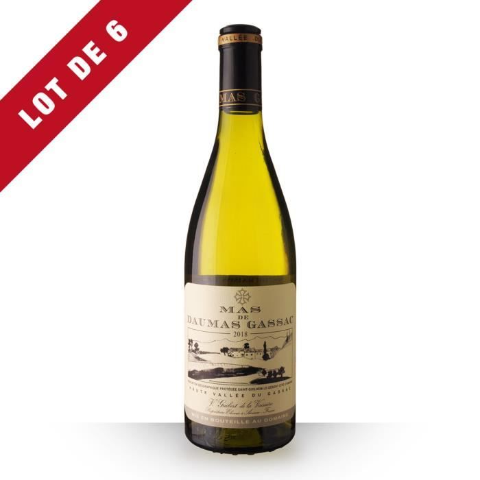 Lot de 6 - Mas de Daumas Gassac 2018 IGP Saint-Guilhem-Le-Desert Cité D'aniane - 6x75cl - Vin Blanc