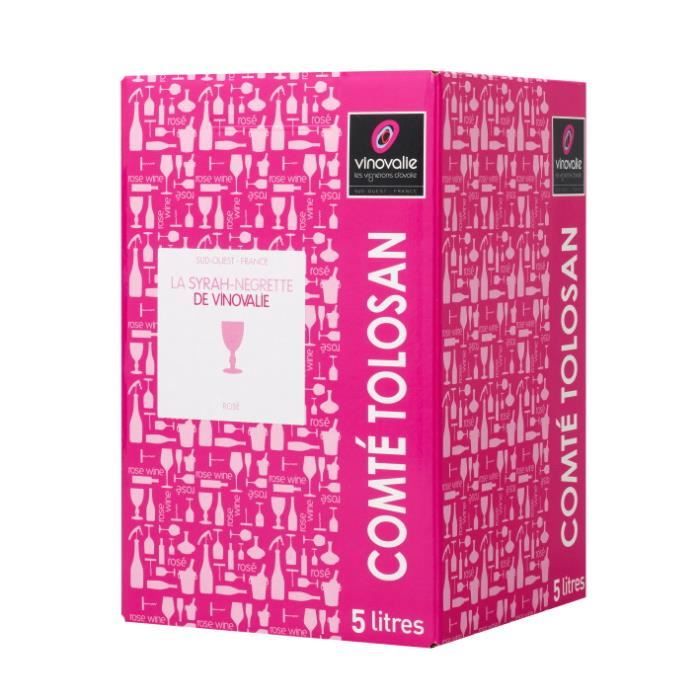BIB Rosé 5 L - Le Negrette-Syrah de Vinovalie - IGP Comté Tolosan