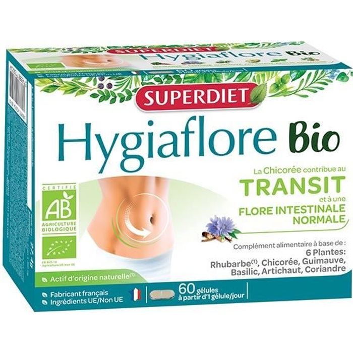 Superdiet Hygiaflore Chicorée Transit Bio 60 gélules