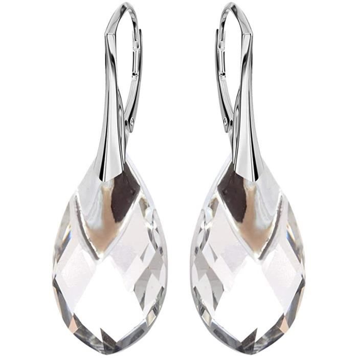 BOUCLE D OREILLE Beforya Paris* Boucles d'oreilles clous en argent 925 avec cristaux Swarovski Elements – Magnifiques boucles d'487