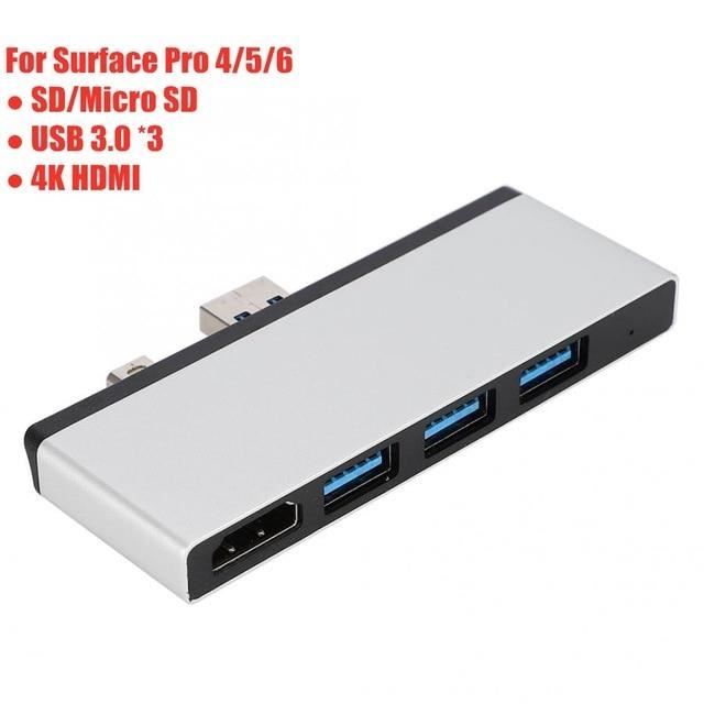 Stations d'accueil,Microsoft Surface Pro 4-Pro 5-Pro 6-Pro 7 USB 3.0 hub HDMI 4K 1000 mo Gigabit Ethernet - Type pro456NO Ethernet