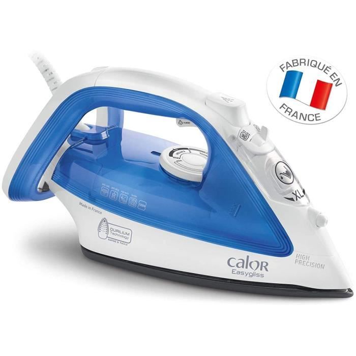 Calor FV3920C0 Fer à Repasser Vapeur Easygliss Effet Pressing jusqu’à 120g/min Semelle Durilium Anti-Goutte 2300W Bleu