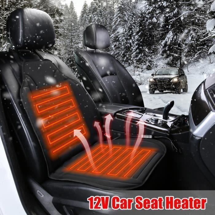 12V Universel Couvre Siège Chauffant Auto Sangle Réglable Hiver Bo14008
