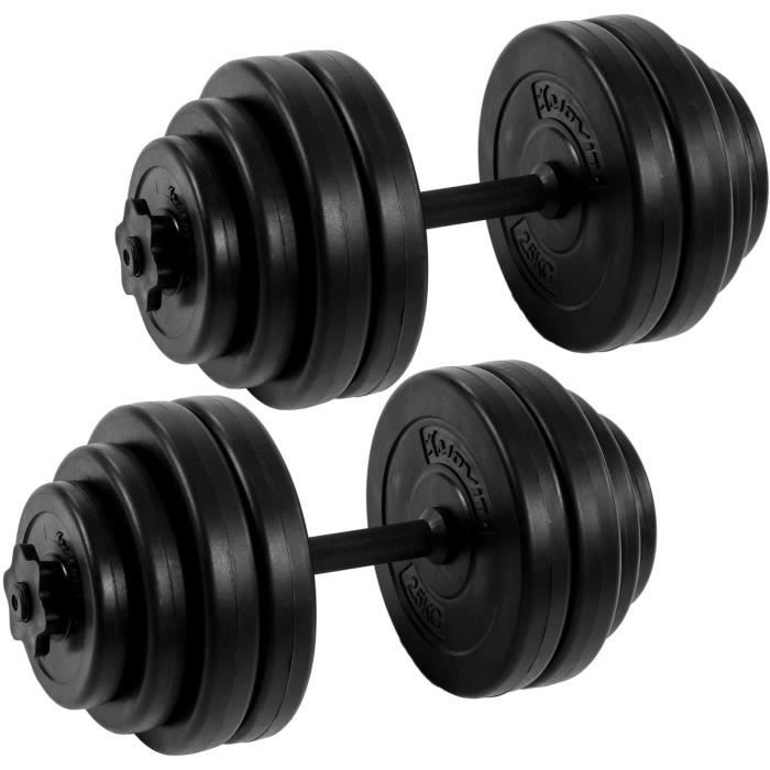 Movit® Lot d'haltères Courts 20kg (2x10kg) ou 30kg (2x15kg) ou 40kg (2x20kg)
