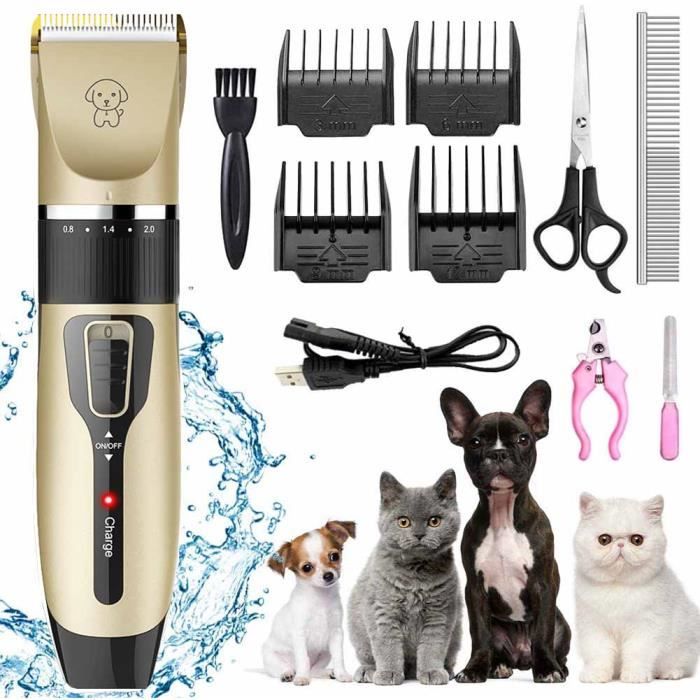Tondeuse pour chien, iThrough Dog Groomer Kit de tondeuse pour chien,Tondeuse électrique sans fil pour chiens Tondeuse pour chats