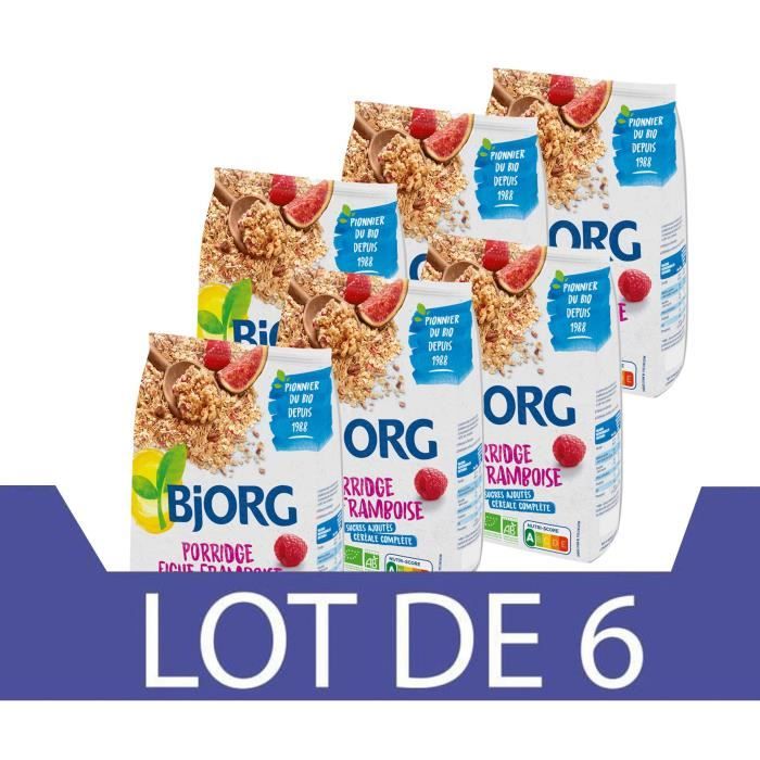 Lot de 6 BJORG Porridge Figue Framboise 375g