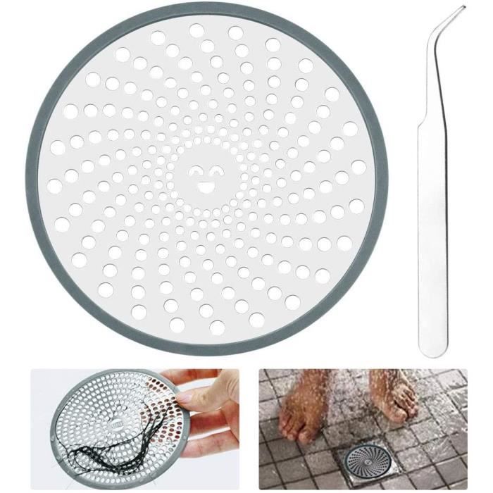 Drain de Douche en Acier Inoxydable Douche Drain Attrape-Cheveux Filtre Vidange pour Salle de Bain Cuisine Baignoire