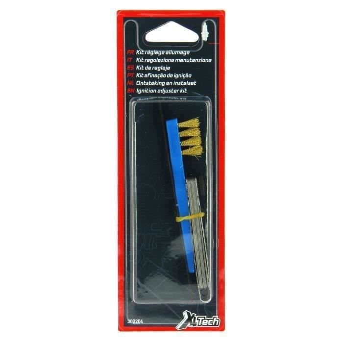 XLTECH Kit bougie : Brosse/lime/10 cales de 0,1 à 0,9 mm
