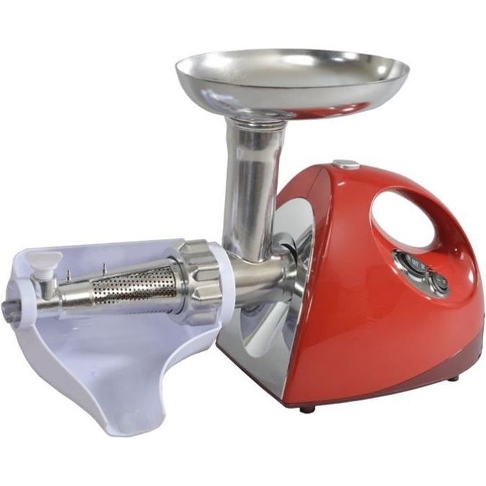 KITCHENCHEF Hachoir passe tomate 550 W + 6 accessoires - Rouge