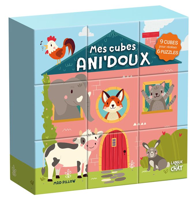 Mes premiers jeux - Mes cubes ani'doux - Cubes d'activités bébé - Puzzle 6 jeux en 1 - Dès 9 mois 184x183