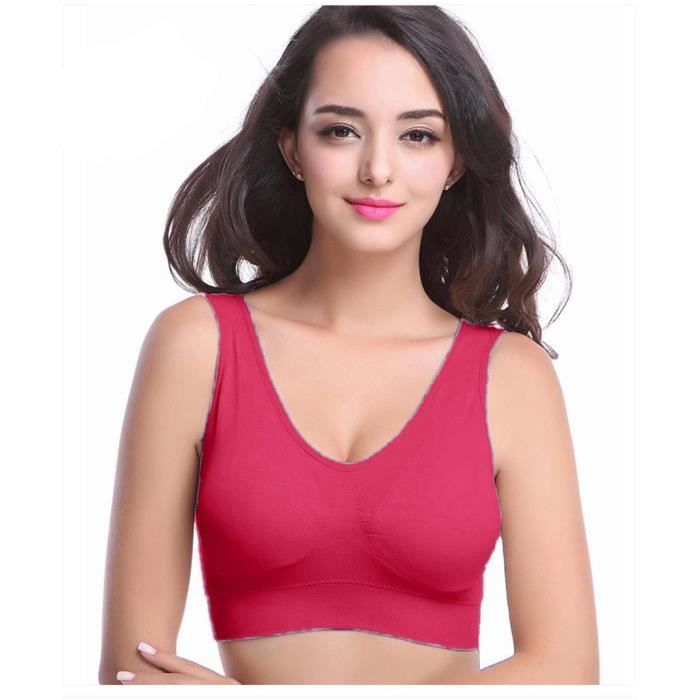 Brassière soutien-gorge sport sans armature et sans rembourrage rouge (rouge - XL/XXL)