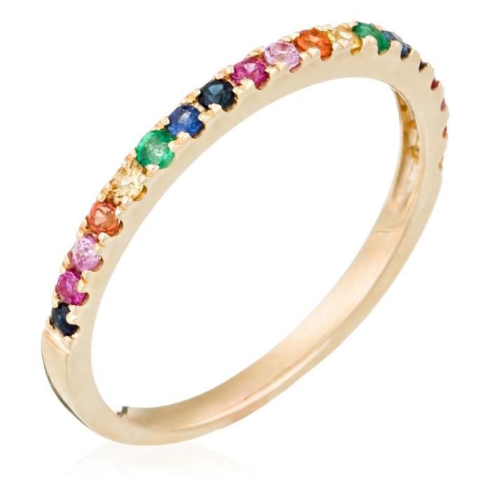 Bague Or Jaune et Pierres précieuses