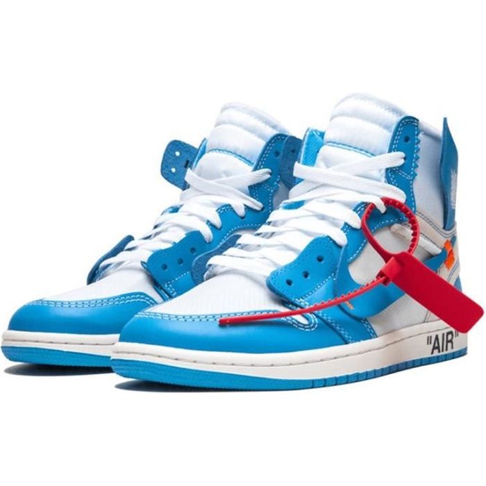 Air Jordan 1 High OG “UNC” Off-White x Chaussure de Sport AJ 1 Pas Cher pour Homme Femme Blue