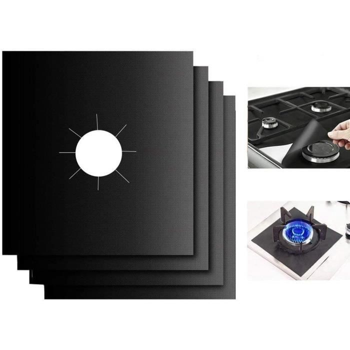 Plaque de Cuisson à Gaz Protection d'écran, 8pcs Anti-adhésif Réutilisable 27x27cm