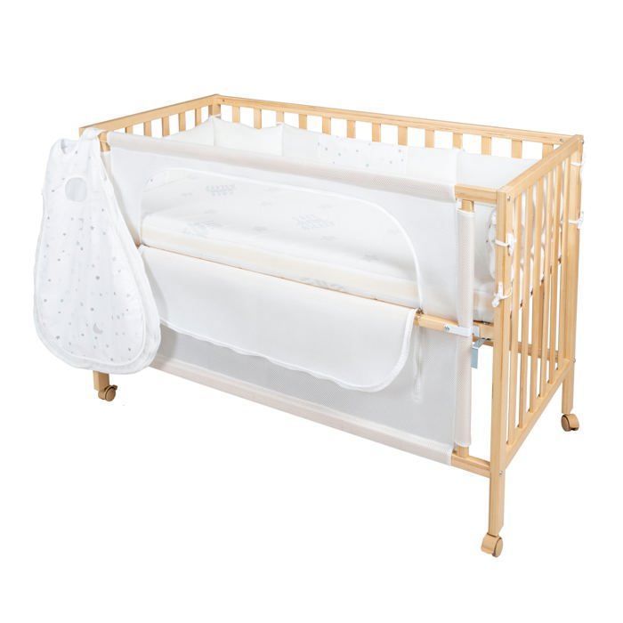 ROBA Lit Cododo Complet -safe asleep®- 60x120 cm au design -Sternenzauber-, Naturel