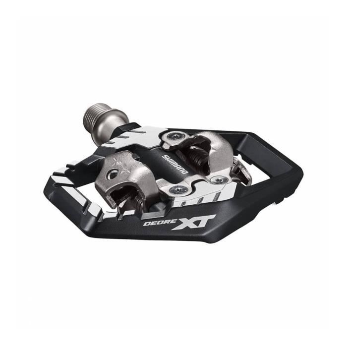 Pedale vtt automatique shimano xt m8120 spd grise avec cales (paire) - surface plus large