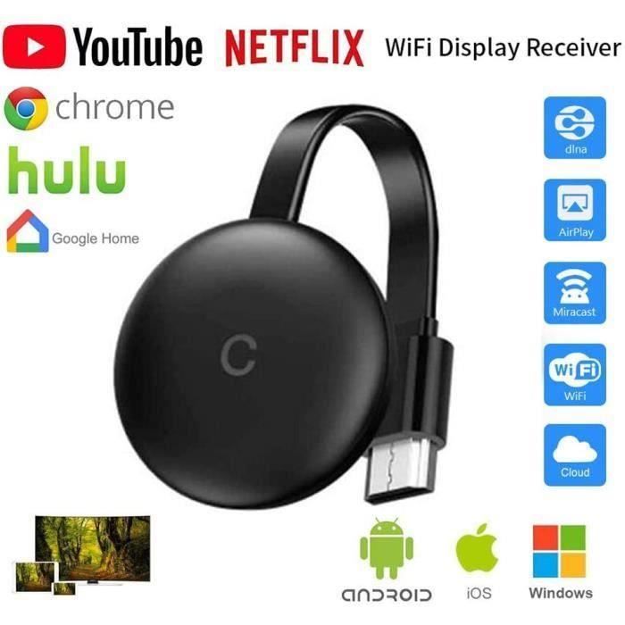 Clé Wifi TV - Adaptateur Récepteur sans fil pour Netflix Youtube WiFi Display HDMI Wireless Miracast Dongle