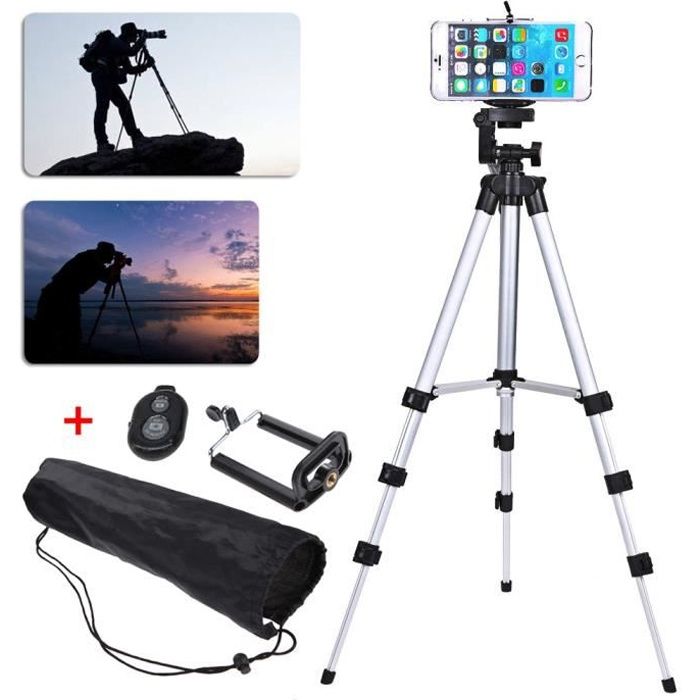 Support de trépied + télécommande Bluetooth pour iphone Samsung téléphone portable