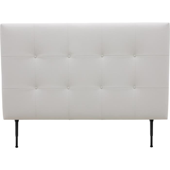 Tête de lit 140 cm ESTIA - PU Blanc - Réglable en hauteur de 105 à 116 cm