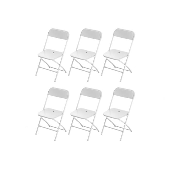 Chaises de réception pliantes – 6 chaises dappoint en plastique et métal Chaises de réception pliantes – 6 chaises dappoint en plastique et métal