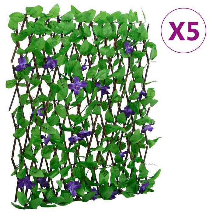 vidaXL Treillis de lierre artificiel extensible 5 pcs