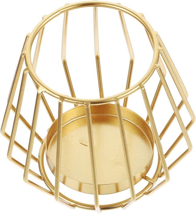 Bougeoir,Plaque De Fer Bougeoir Or Noir Décoratif Pilier Chandelier