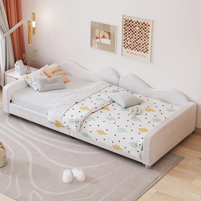 Sapgaks Lit Enfant 90x200 Cm Avec Lit Escamotable – Lit Simple + Tiroir Gigogne Blanc, Structure Pin + MDF, Idéal Chambre Enfant Ou Petit Espace