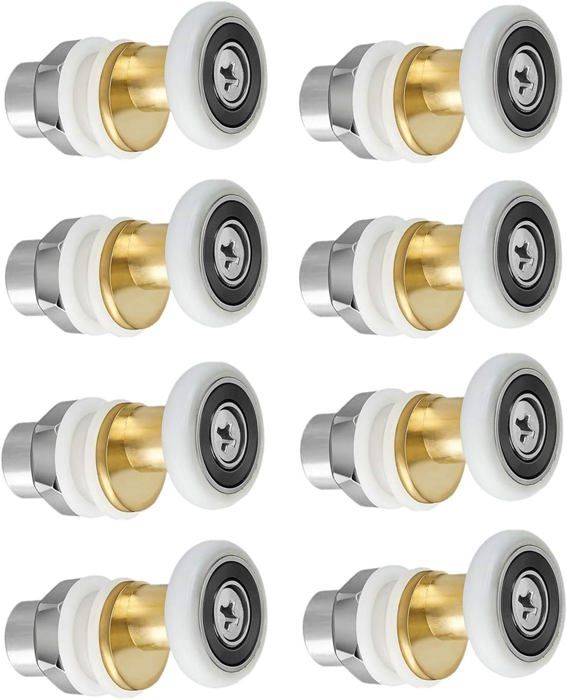 4 Ou 8 Paires De Roulettes Pour Portes Coulissantes – Nylon Marron, Pour Armoires