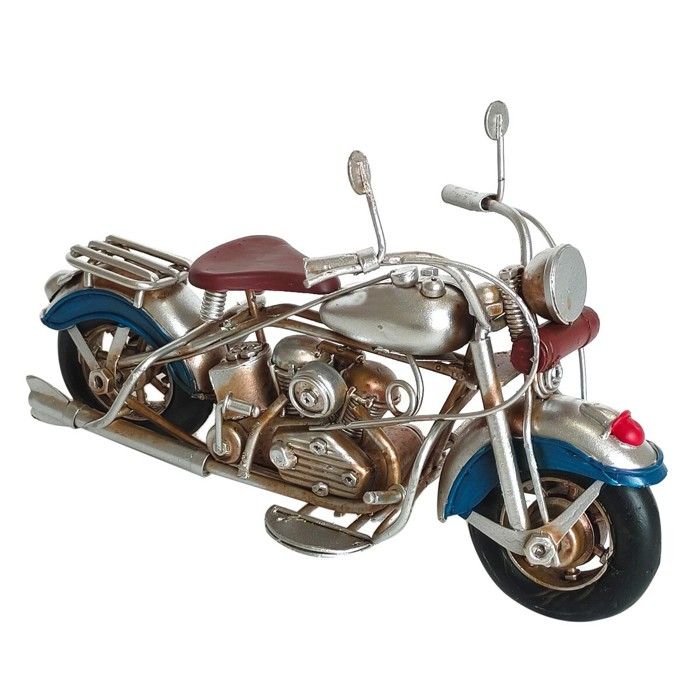 Breloque Moto Miniature Métal Argenté - Bijou Vintage