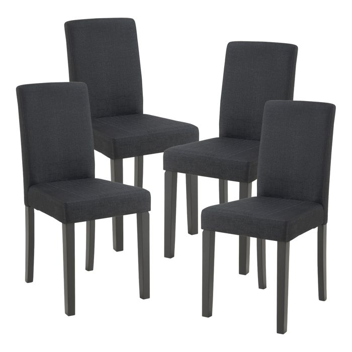 Lot de 4 chaises de salle à manger Hamburg noir