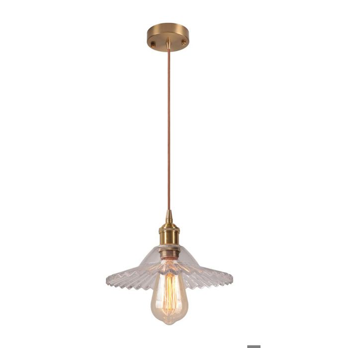 Diday Suspension Luminaire IndustrielLustre Plafonnier Vintage Abat-jour en Verre Design Parapluie Style Nordique pour Salon Cafés