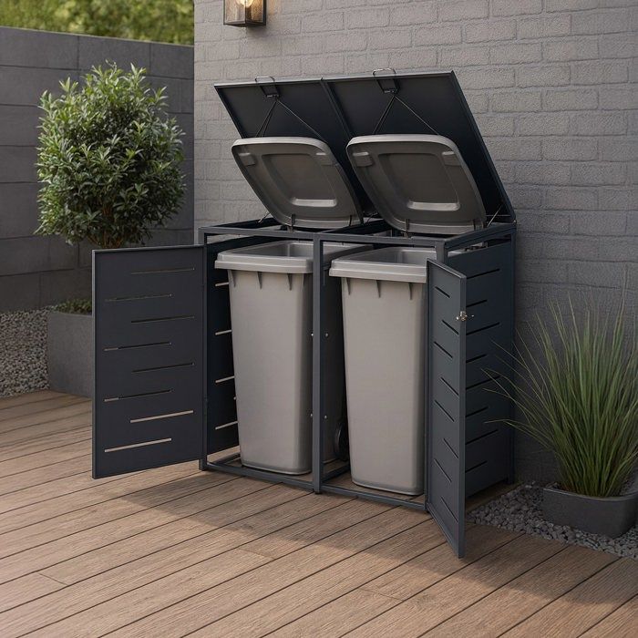 Abri cache poubelle double 2x240L