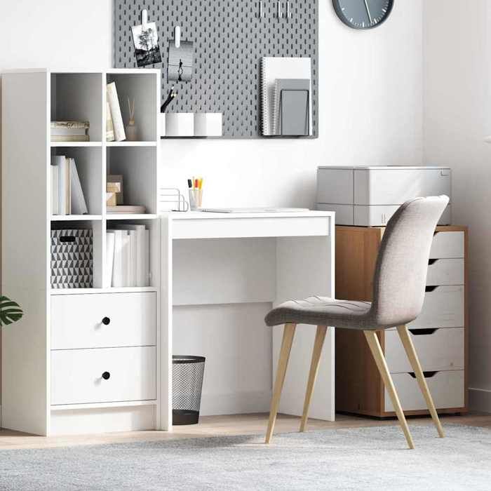 BONNIE®Table Pour Livres/fichiers - Bureau Blanc 70 x 40 x 76 cm - Bois dingénierie &FR143217
