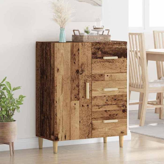 Moderne Commode meuble de rangement - Buffet Bahaut Bois ancien 34 x 69.5 x 90 cm Bois dingénierie@FR(50855）