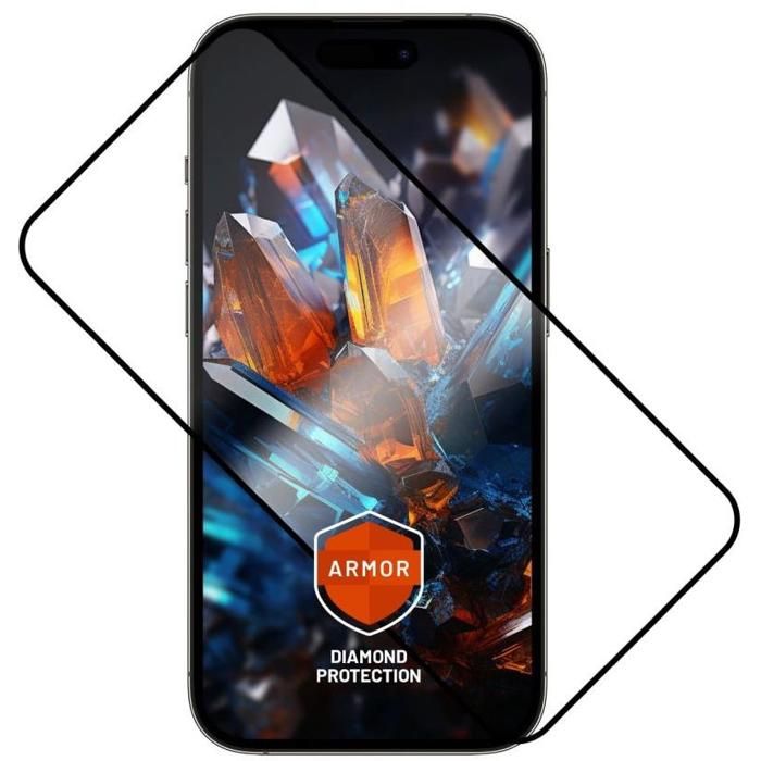 FIXED Armor avec couche AR et applicateur anti-poussiere pour Apple iPhone 16 Pro noir