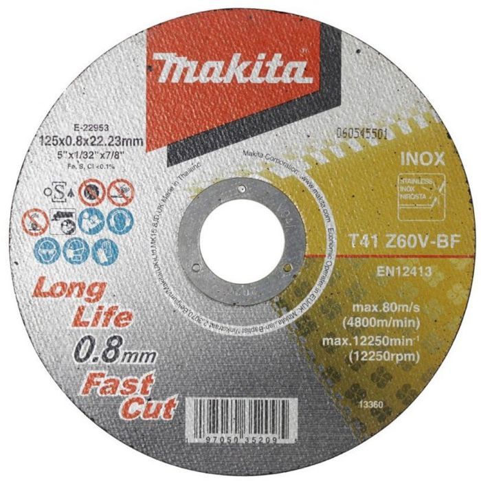 Disque de meuleuse disque de decoupe Makita DISQUE Ã TRONÃONNER POUR ACIER 125X08