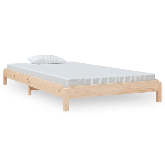 BEST-HOME Meuble de chambre - UU - Lit empilable sans matelas - 100x200 cm bois massif de pin HH14666