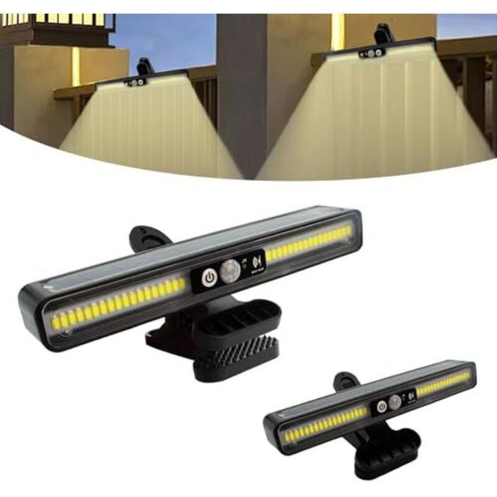 Lampes solaires dextérieur lot de 2 lampes solaires à pince avec détecteur de mouvement 2 options de montage 3 modes