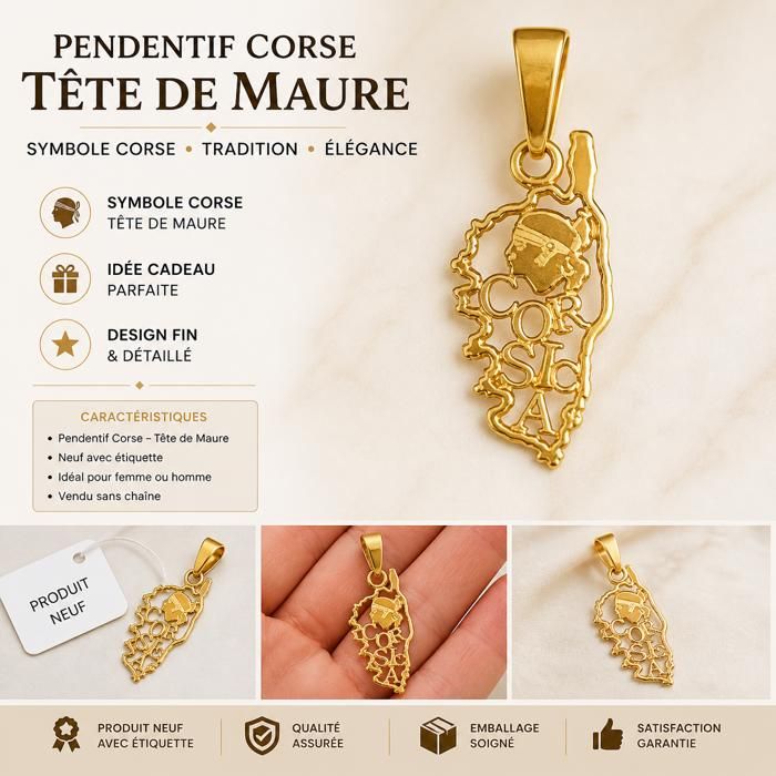 Pendentif Corse Tête de Maure
